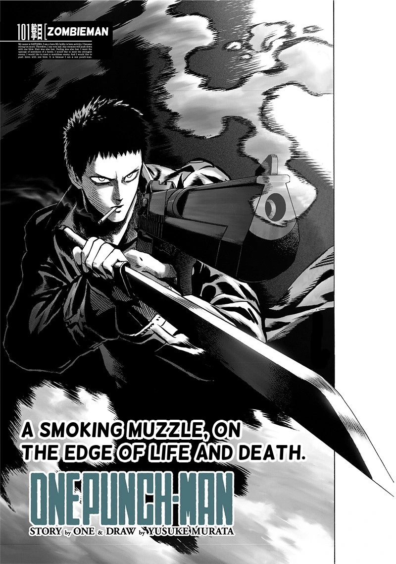 One Punch Man Manga Chapter 101 page 1 - Zombieman scene