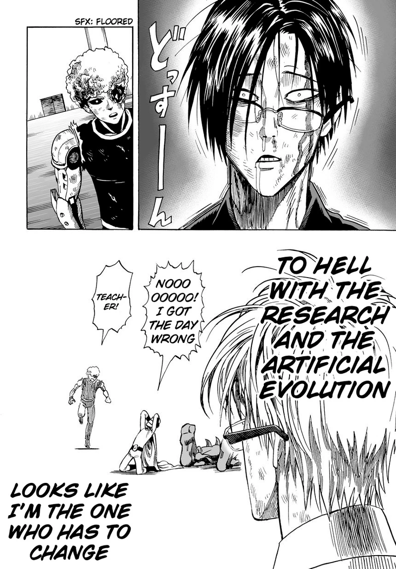 One Punch Man Manga Chapter 11 page 22 - The Key To His Power scene