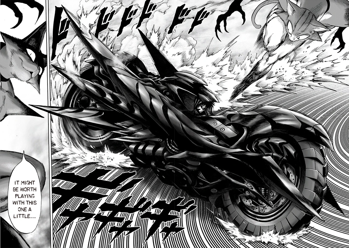 One Punch Man Manga Chapter 118 page 3 - Drive Knight scene