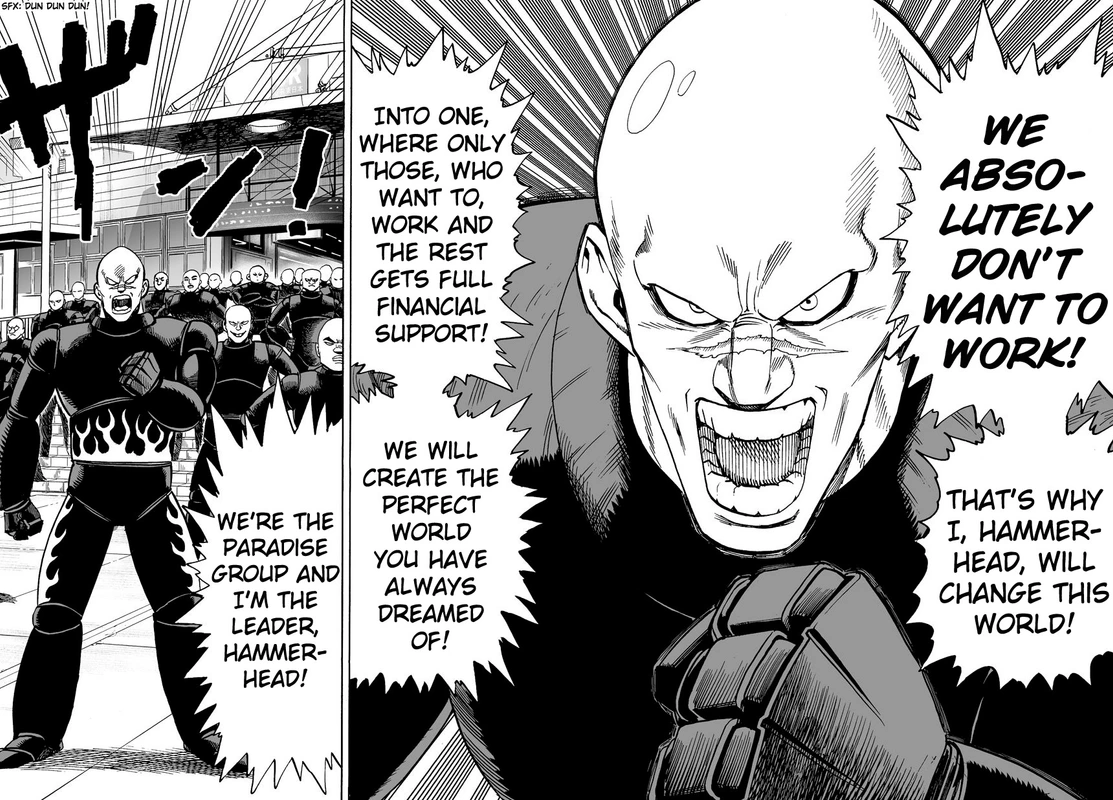 One Punch Man Manga Chapter 12 page 3 - Paradise Group scene