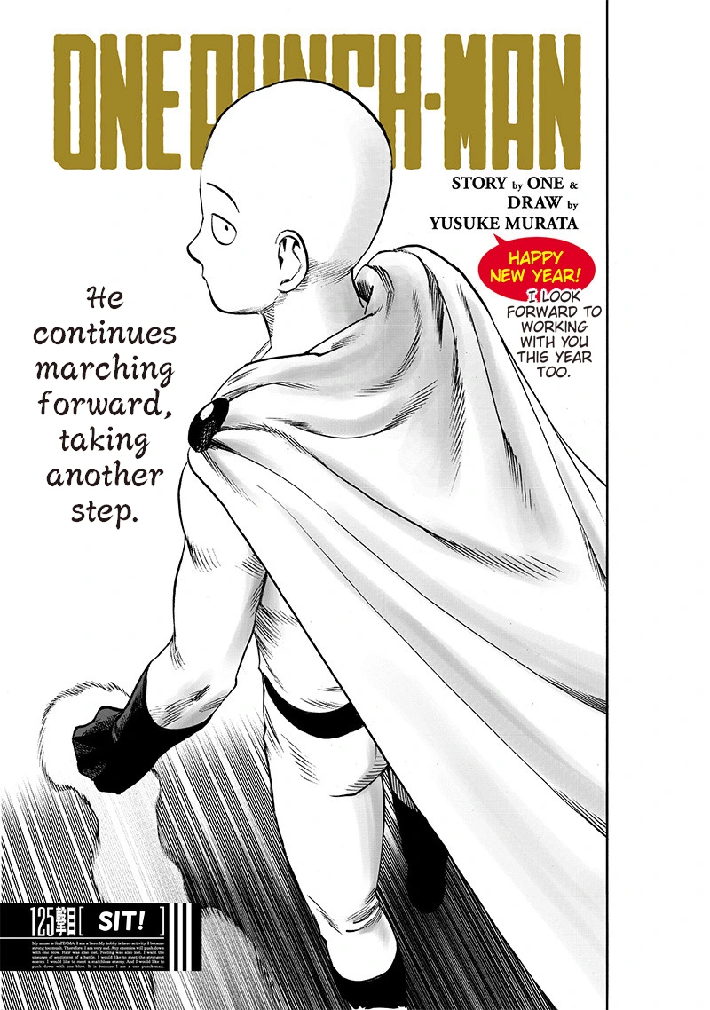 One Punch Man Manga Chapter 125 page 1 - Sit! scene