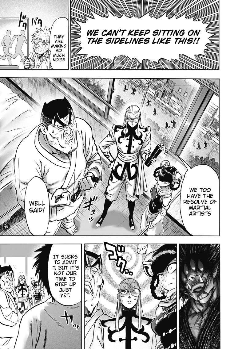 One Punch Man Manga Chapter 131 page 16 - Won't Lose! scene