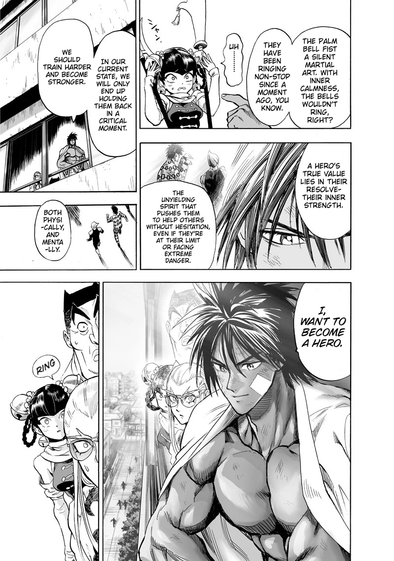 One Punch Man Manga Chapter 131 page 18 - Won't Lose! scene