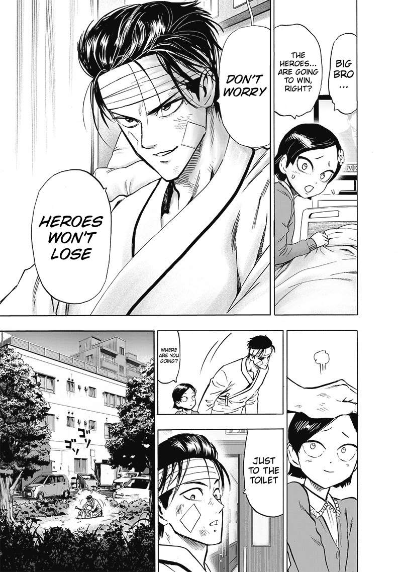 One Punch Man Manga Chapter 131 page 4 - Won't Lose! scene