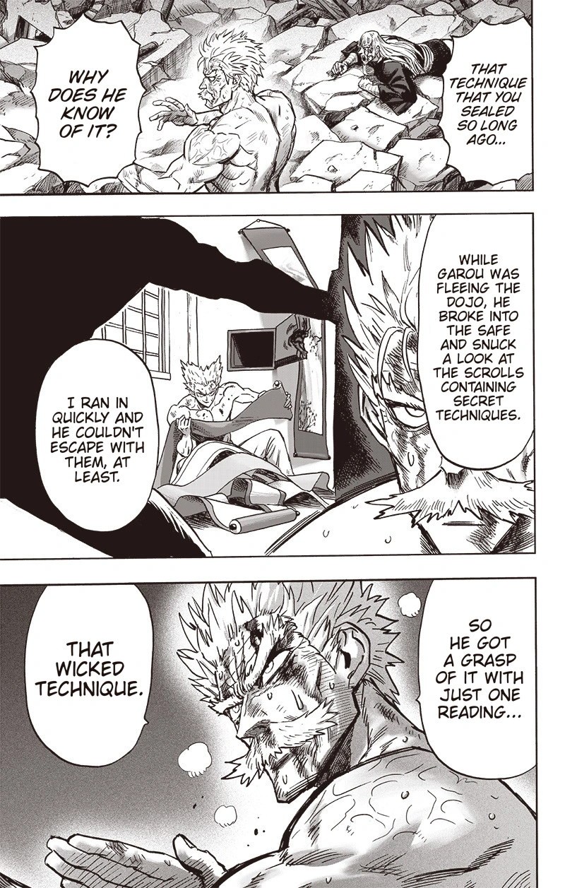 One Punch Man Manga Chapter 150 page 6 - Master and Disciple scene