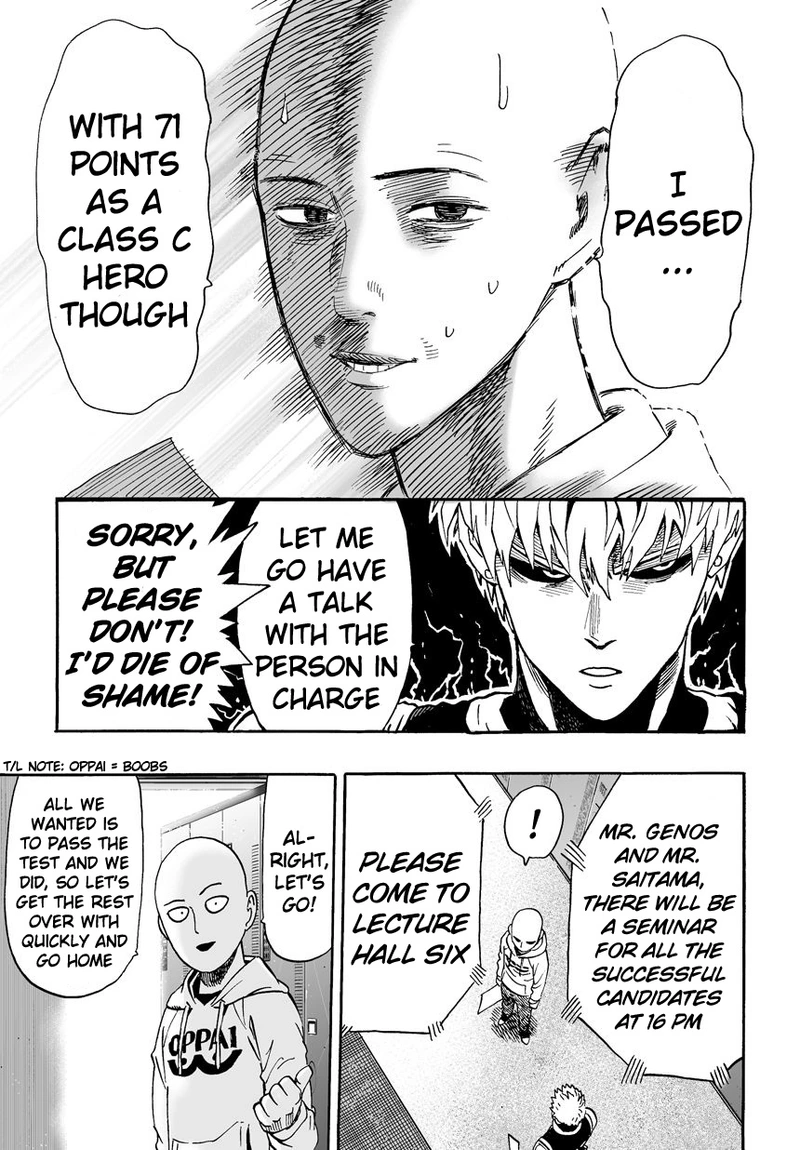 One Punch Man Manga Chapter 16 page 9 - Passed The Exam scene