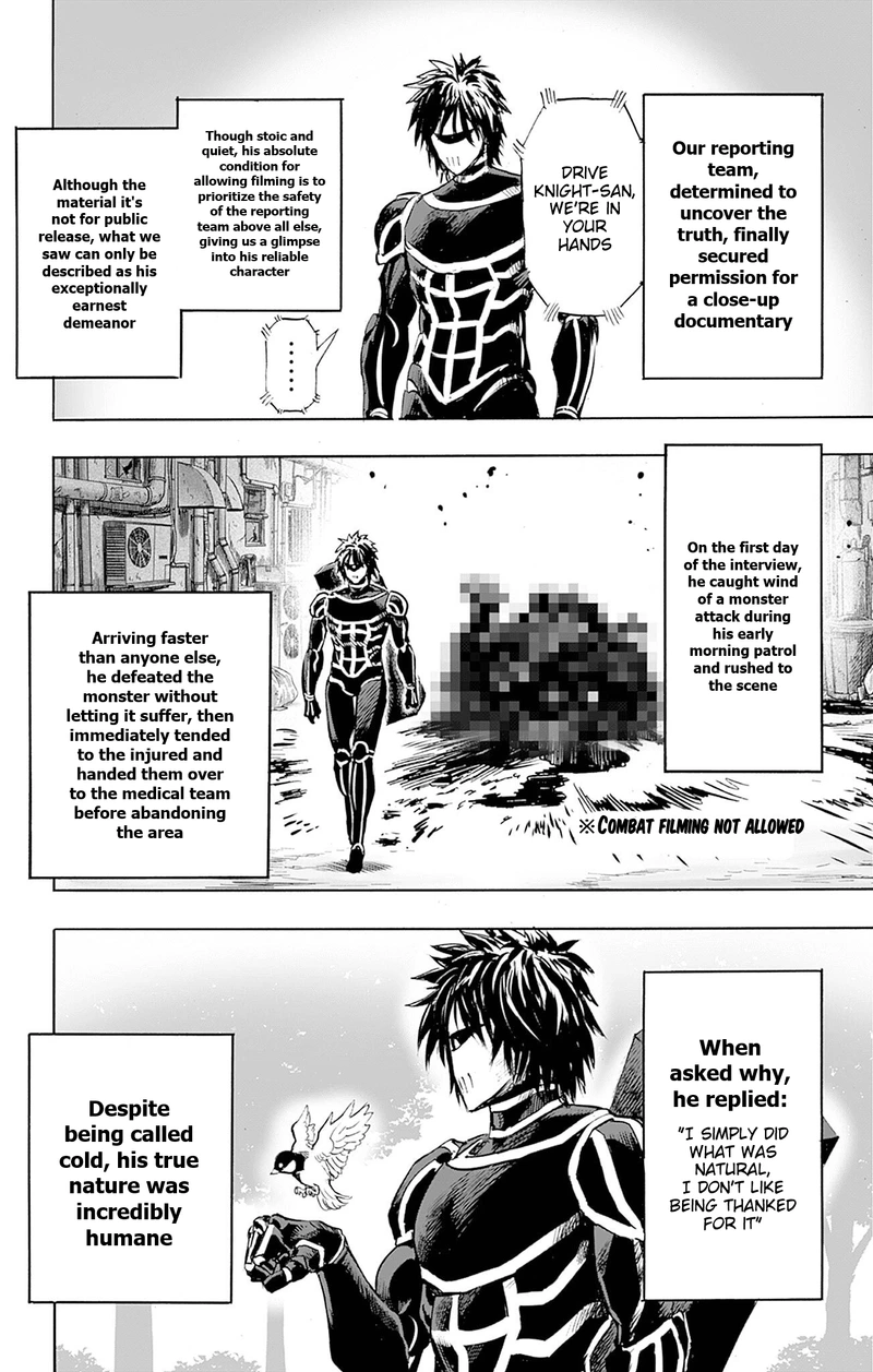 One Punch Man Manga Chapter 166.5 page 11 - Rumors About Drive Knight | Volume 33 Extras scene