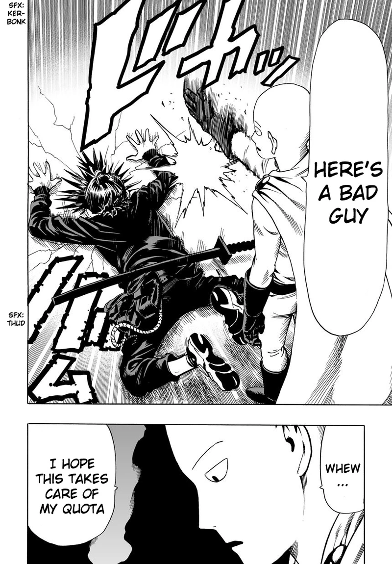 One Punch Man Manga Chapter 19 page 25 - No Time for This scene