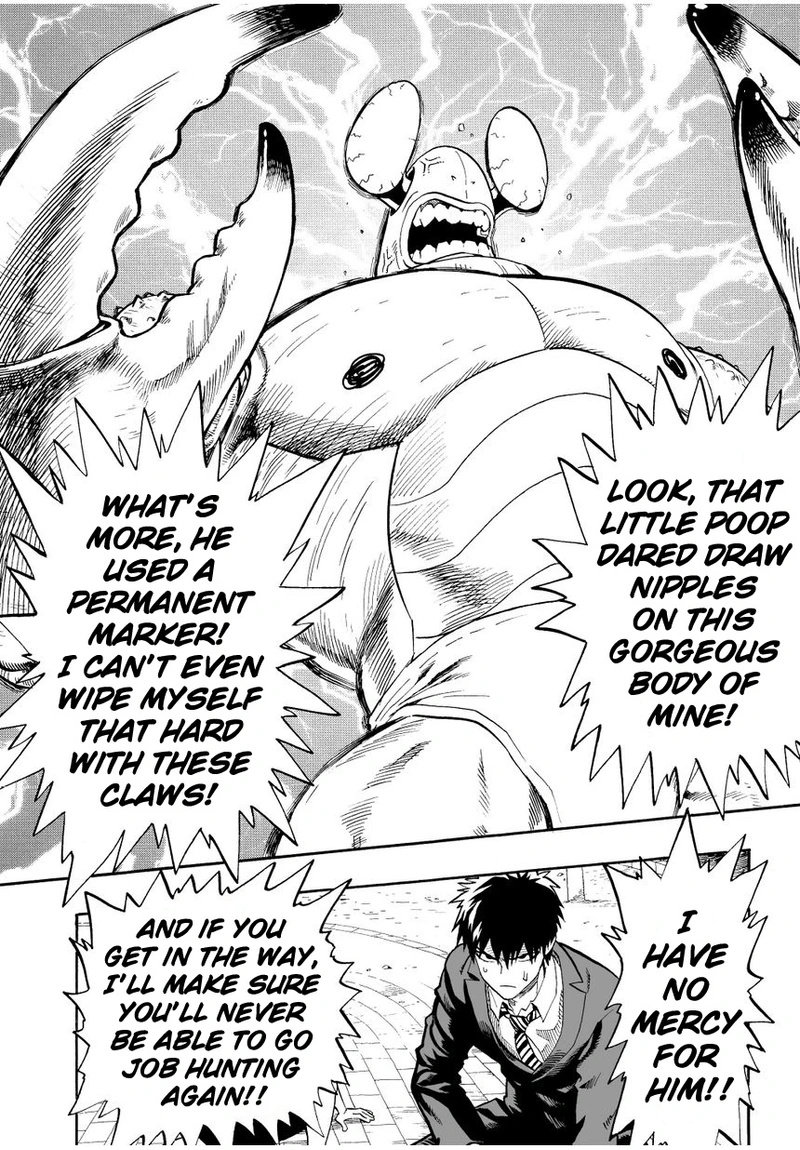 One Punch Man Manga Chapter 2 page 11 - Crab and Job Hunting scene