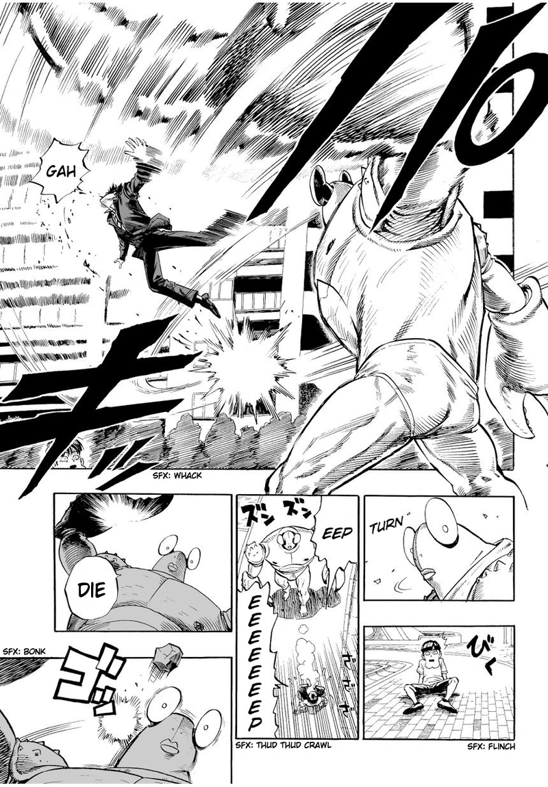 One Punch Man Manga Chapter 2 page 13 - Crab and Job Hunting scene