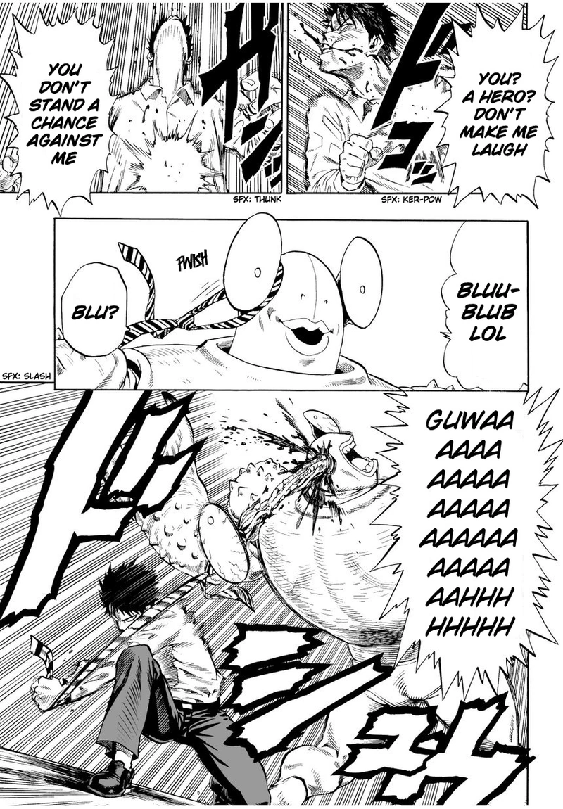 One Punch Man Manga Chapter 2 page 15 - Crab and Job Hunting scene