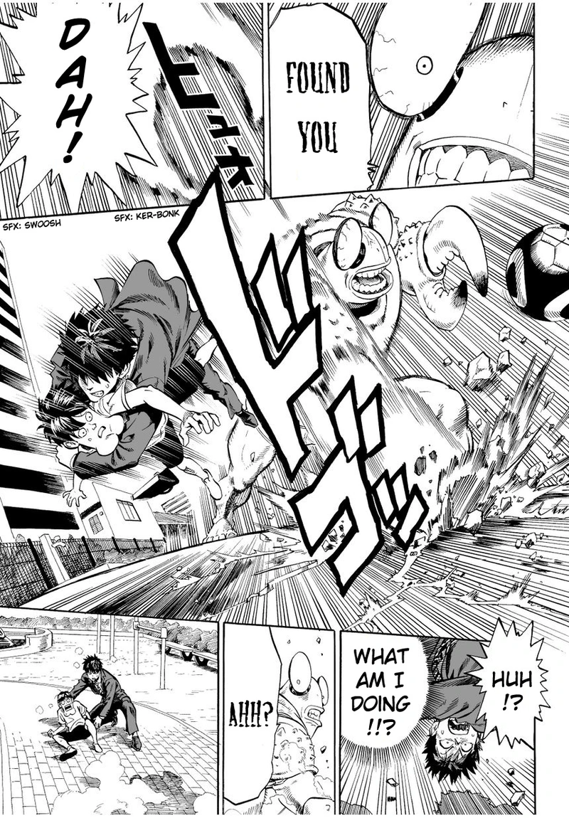 One Punch Man Manga Chapter 2 page 9 - Crab and Job Hunting scene