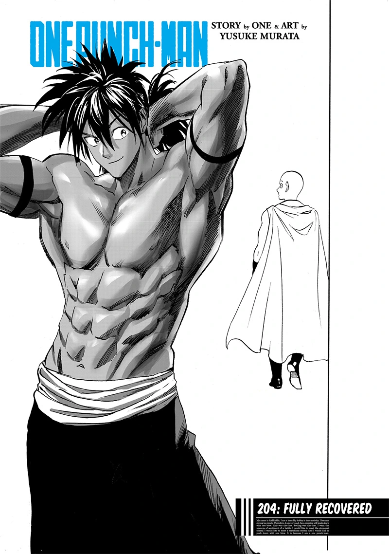 One Punch Man Manga Chapter 204 page 1 - Fully Recovered scene
