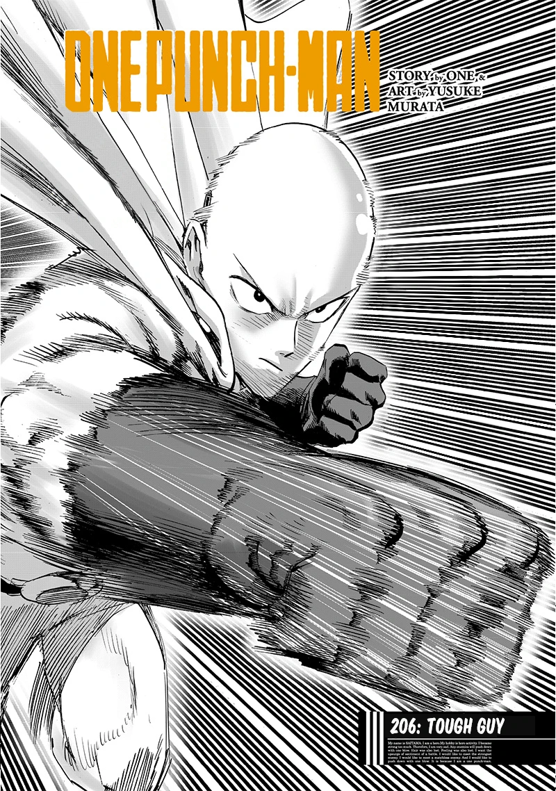 One Punch Man Manga Chapter 206 page 1 - Tough Guy scene