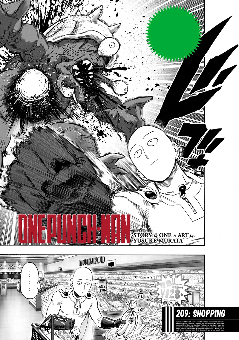 One Punch Man Manga Chapter 209 page 2 - Shopping scene