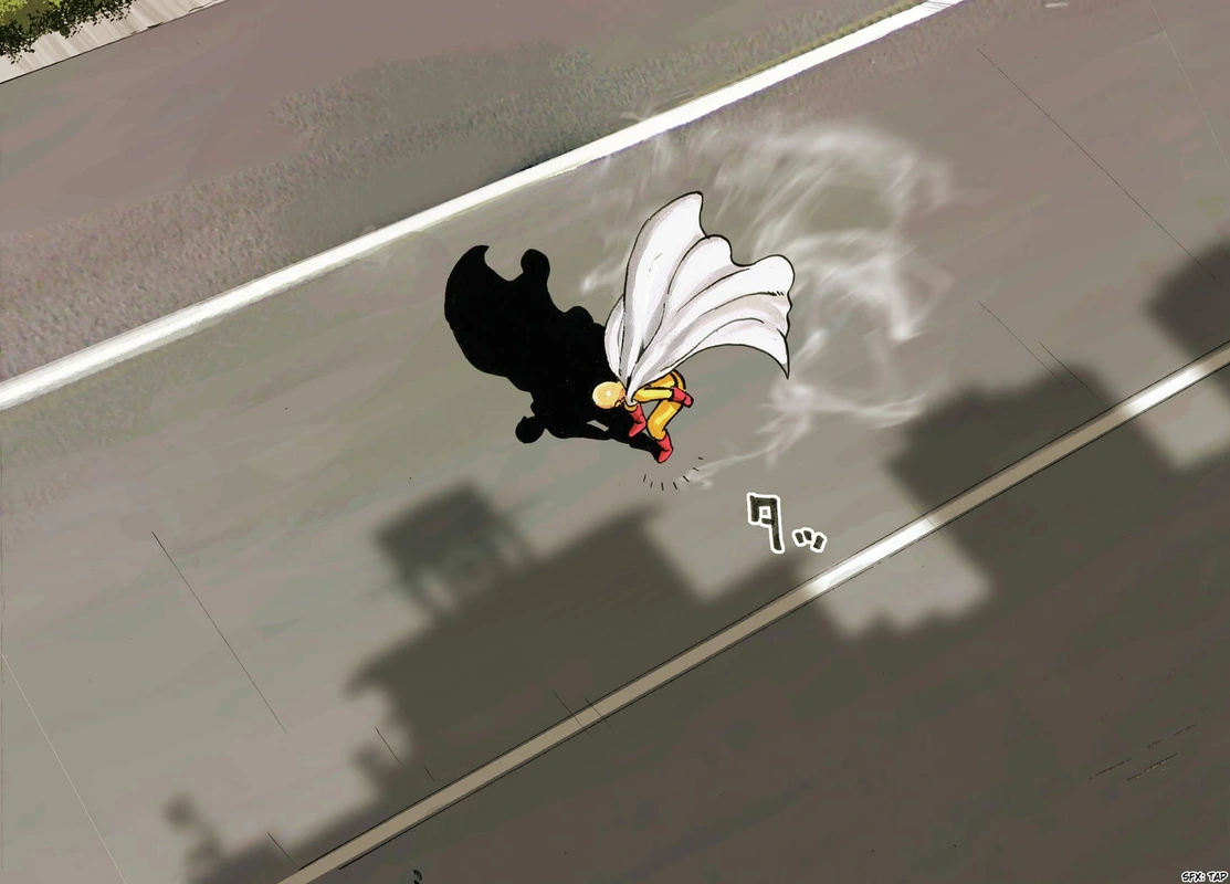 One Punch Man Manga Chapter 21 page 110 - Giant Meteor scene