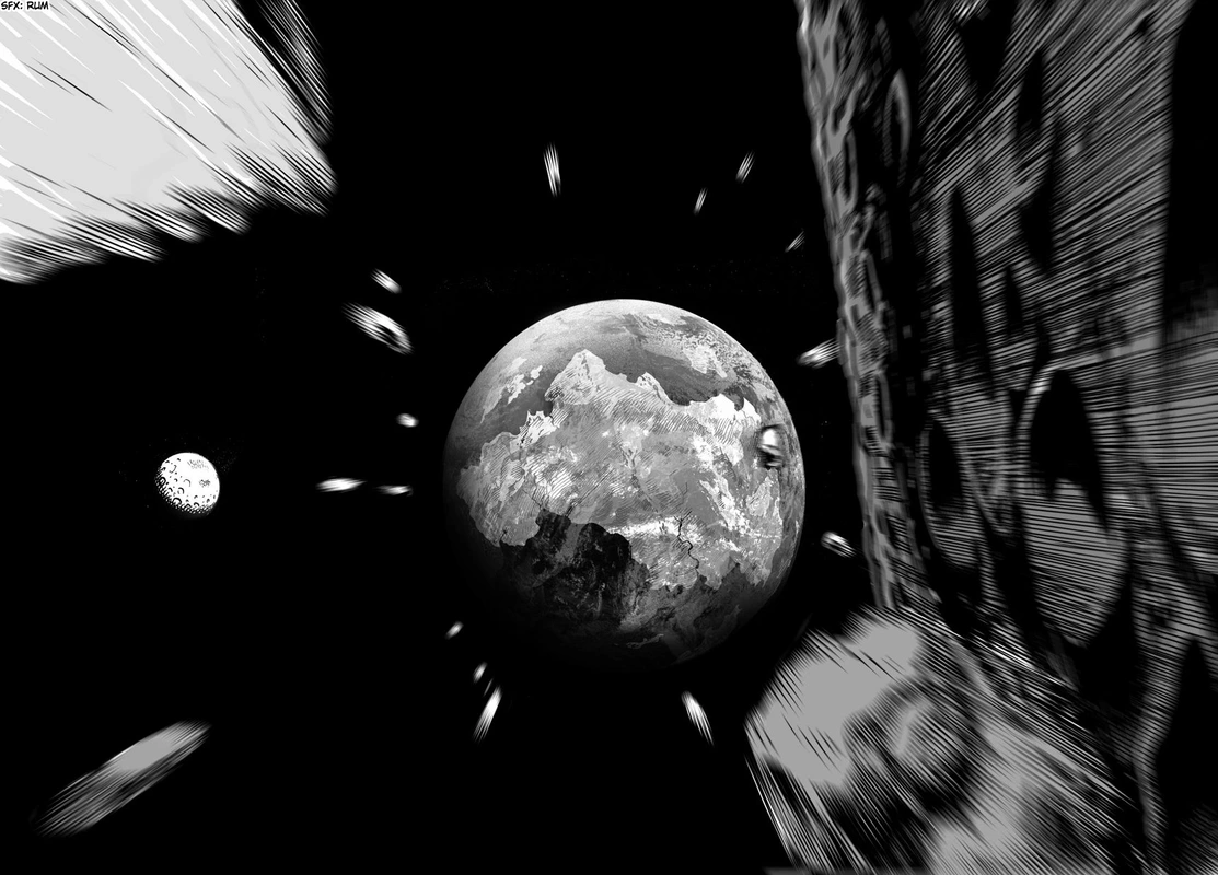 One Punch Man Manga Chapter 21 page 15 - Giant Meteor scene