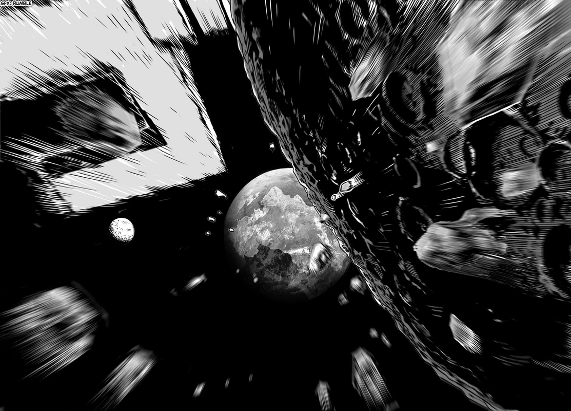 One Punch Man Manga Chapter 21 page 16 - Giant Meteor scene