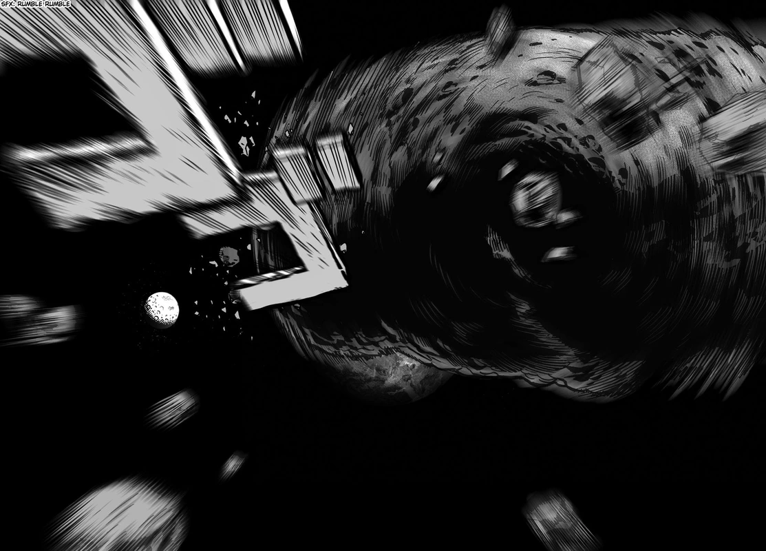 One Punch Man Manga Chapter 21 page 17 - Giant Meteor scene