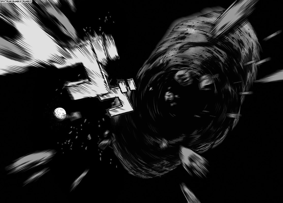 One Punch Man Manga Chapter 21 page 18 - Giant Meteor scene