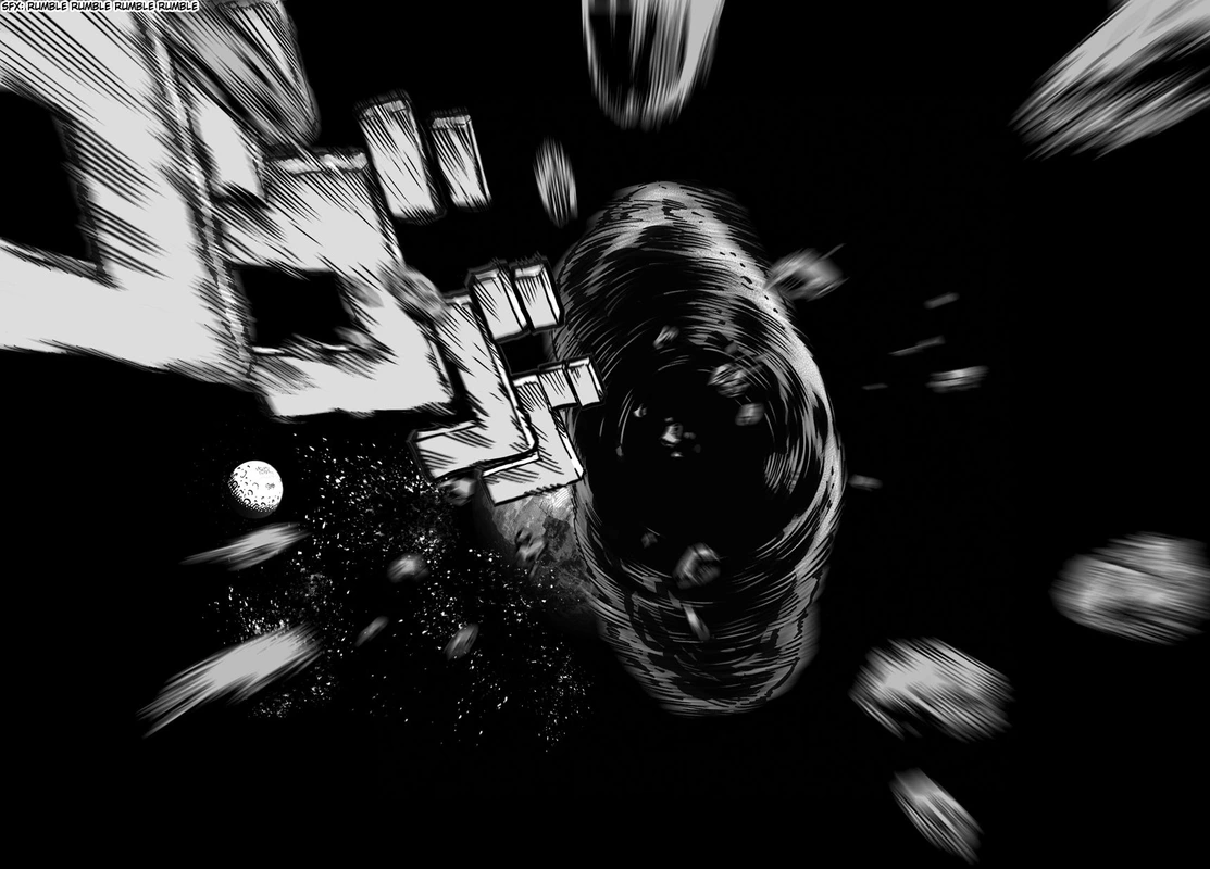 One Punch Man Manga Chapter 21 page 19 - Giant Meteor scene