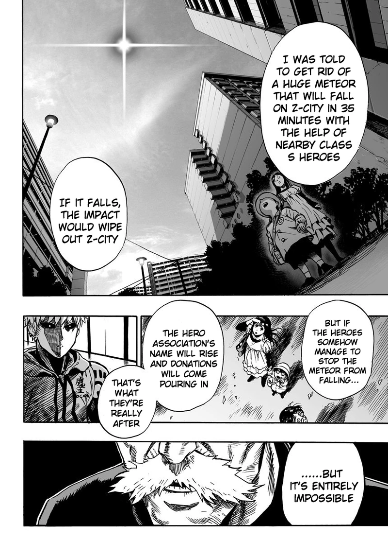 One Punch Man Manga Chapter 21 page 26 - Giant Meteor scene