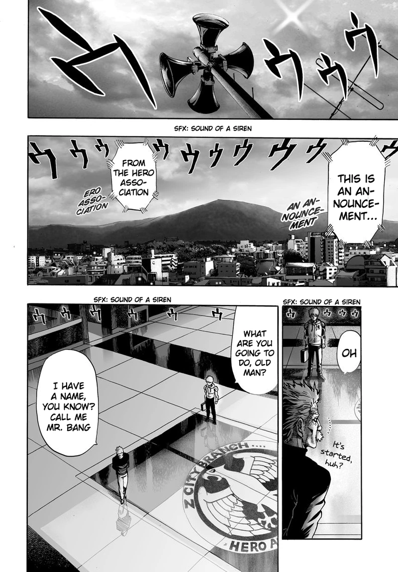 One Punch Man Manga Chapter 21 page 28 - Giant Meteor scene