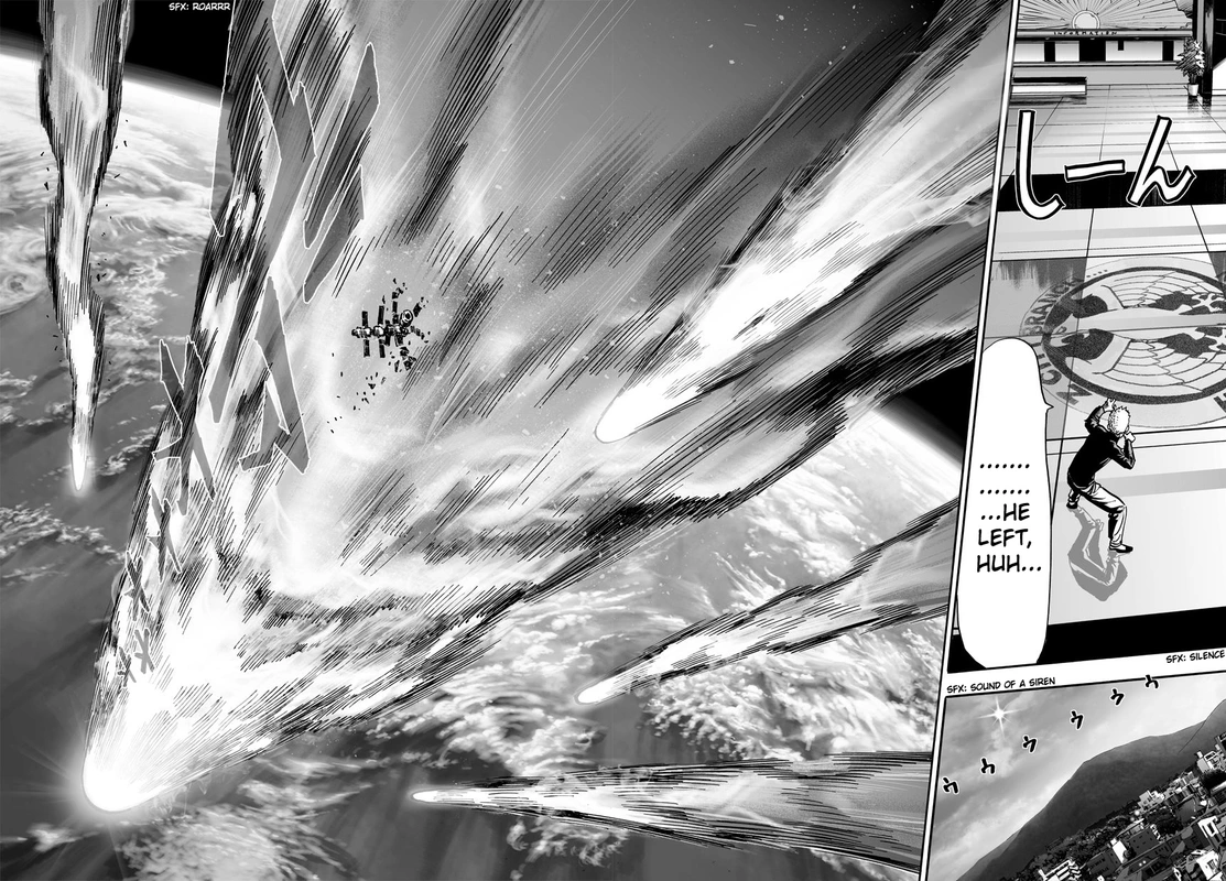 One Punch Man Manga Chapter 21 page 30 - Giant Meteor scene