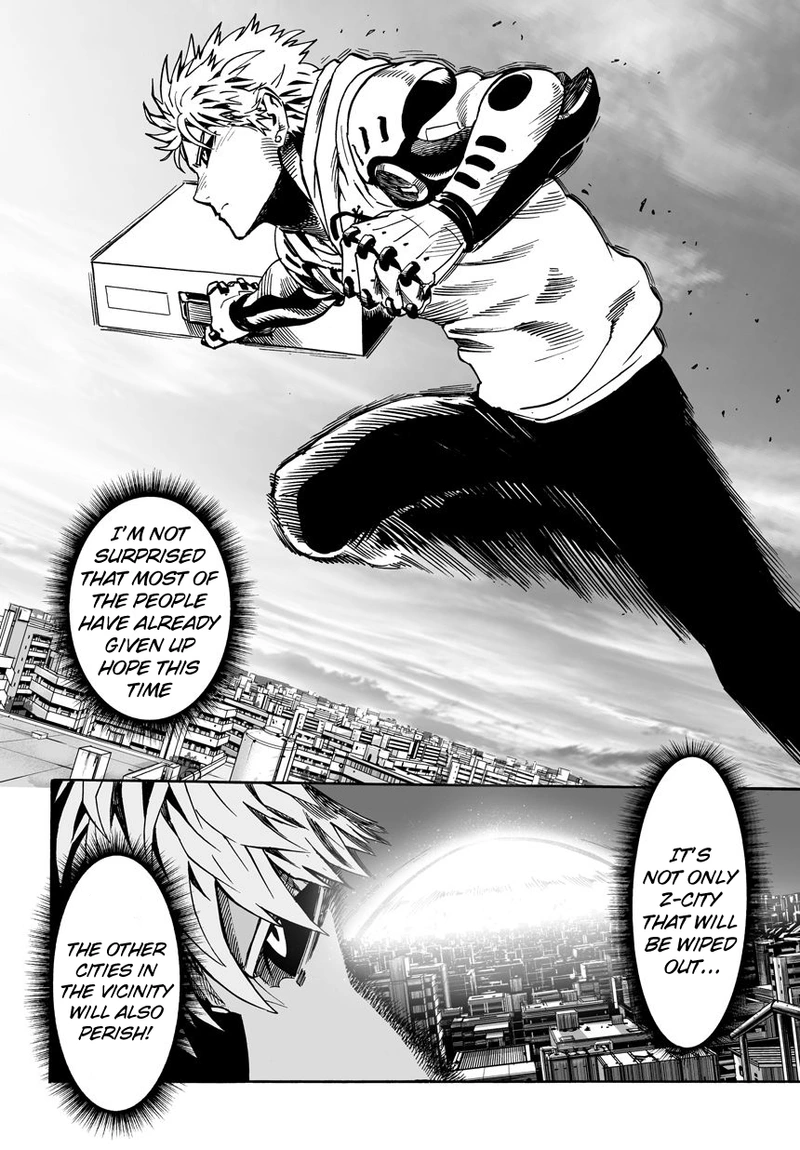 One Punch Man Manga Chapter 21 page 34 - Giant Meteor scene