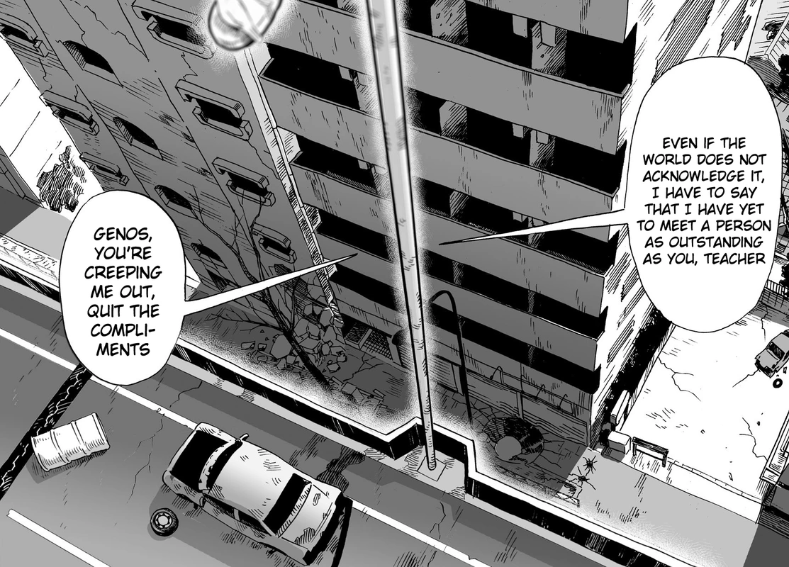 One Punch Man Manga Chapter 21 page 4 - Giant Meteor scene