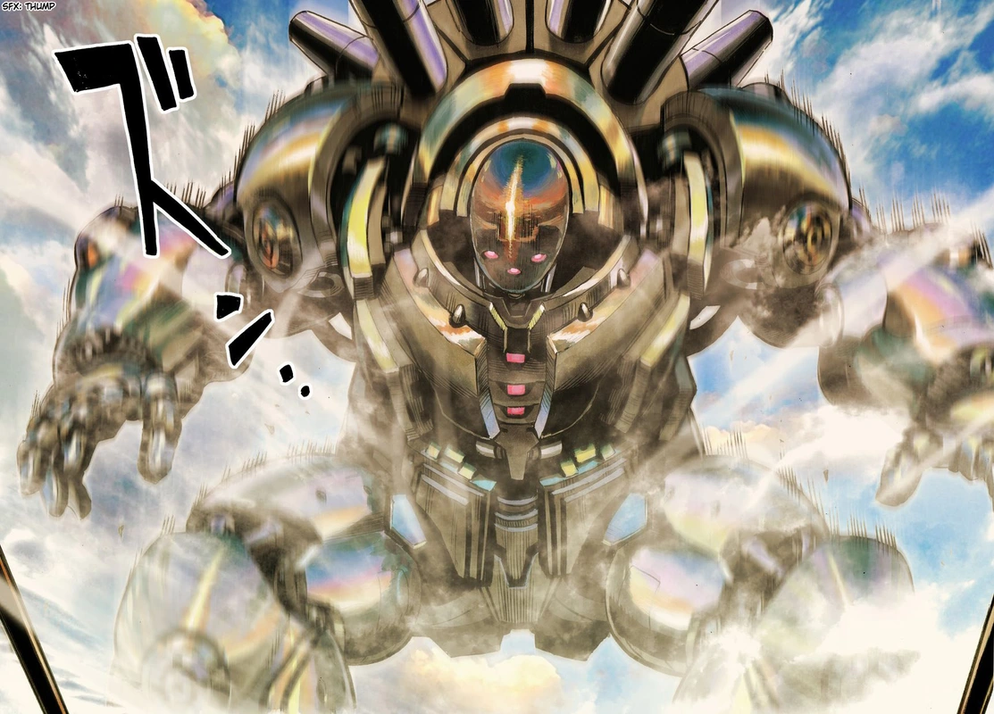 One Punch Man Manga Chapter 21 page 63 - Giant Meteor scene