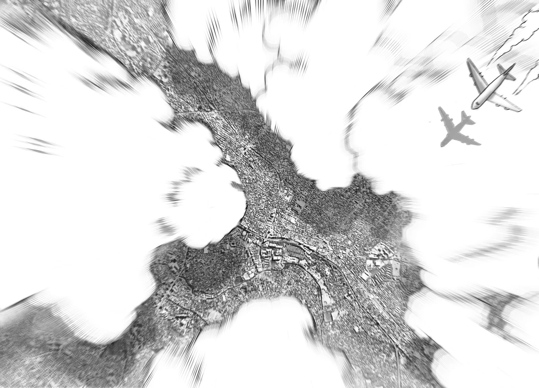 One Punch Man Manga Chapter 21 page 7 - Giant Meteor scene