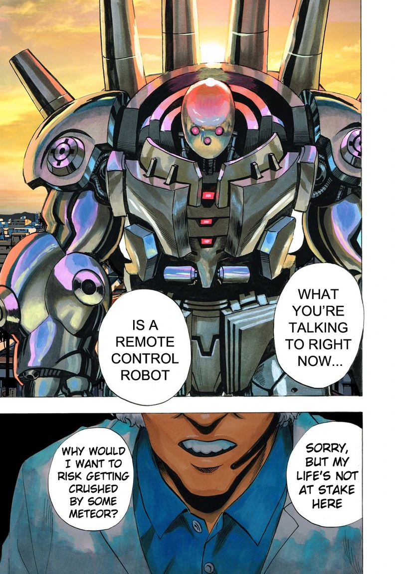One Punch Man Manga Chapter 21 page 72 - Giant Meteor scene