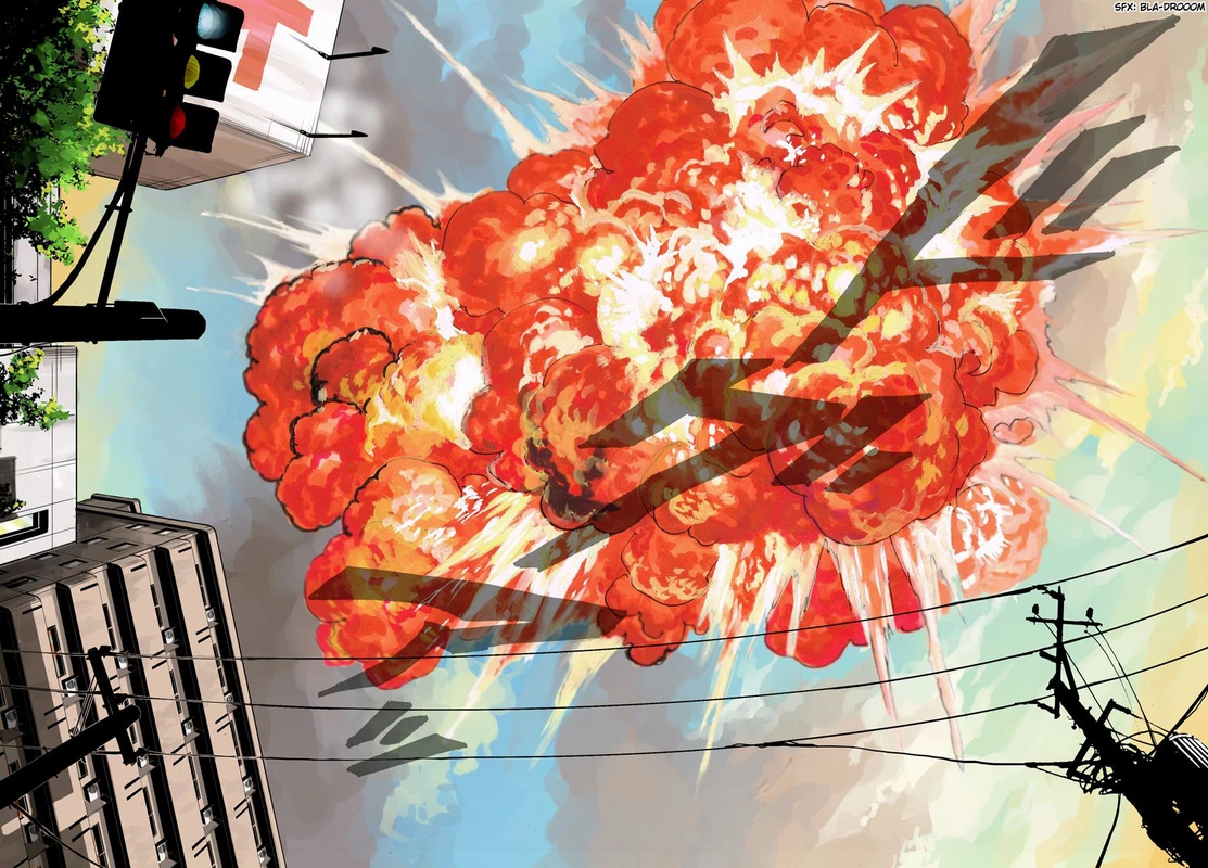 One Punch Man Manga Chapter 21 page 78 - Giant Meteor scene