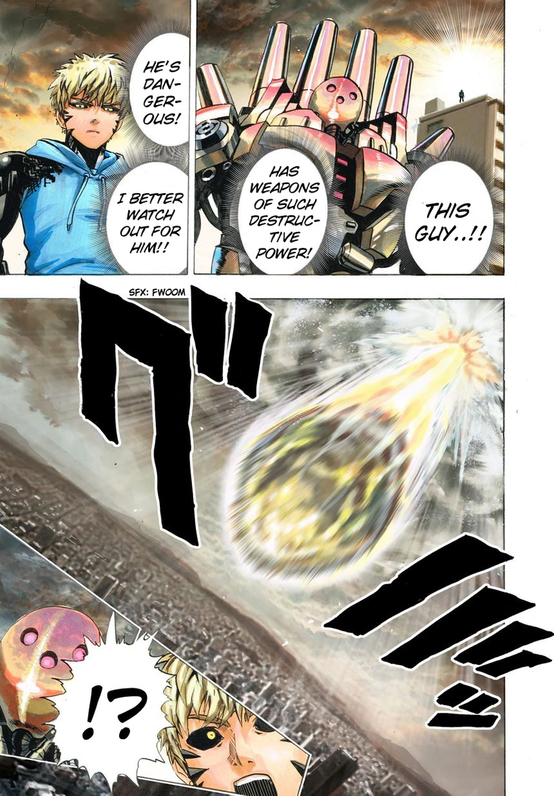One Punch Man Manga Chapter 21 page 80 - Giant Meteor scene