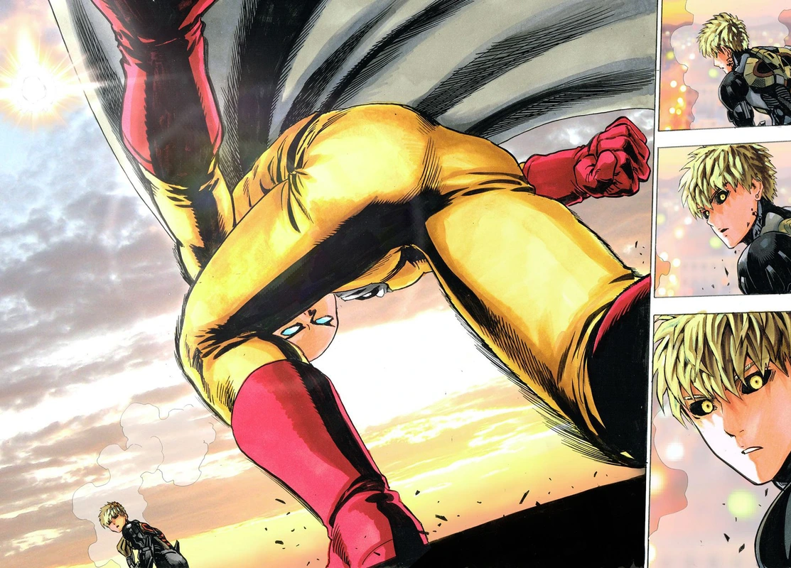 One Punch Man Manga Chapter 21 page 94 - Giant Meteor scene