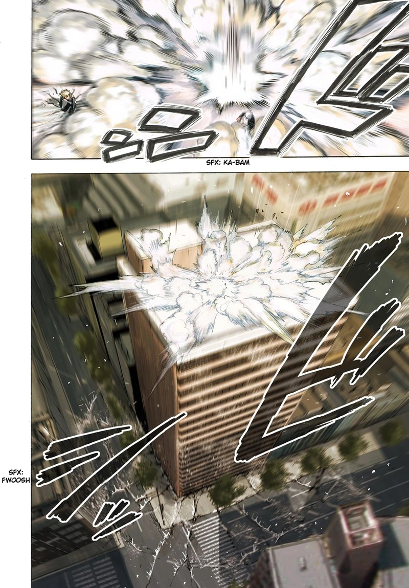 One Punch Man Manga Chapter 21 page 95 - Giant Meteor scene