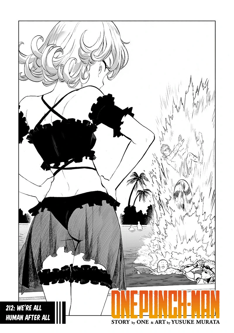 One Punch Man Manga Chapter 212 page 1 - We're All Human After All scene