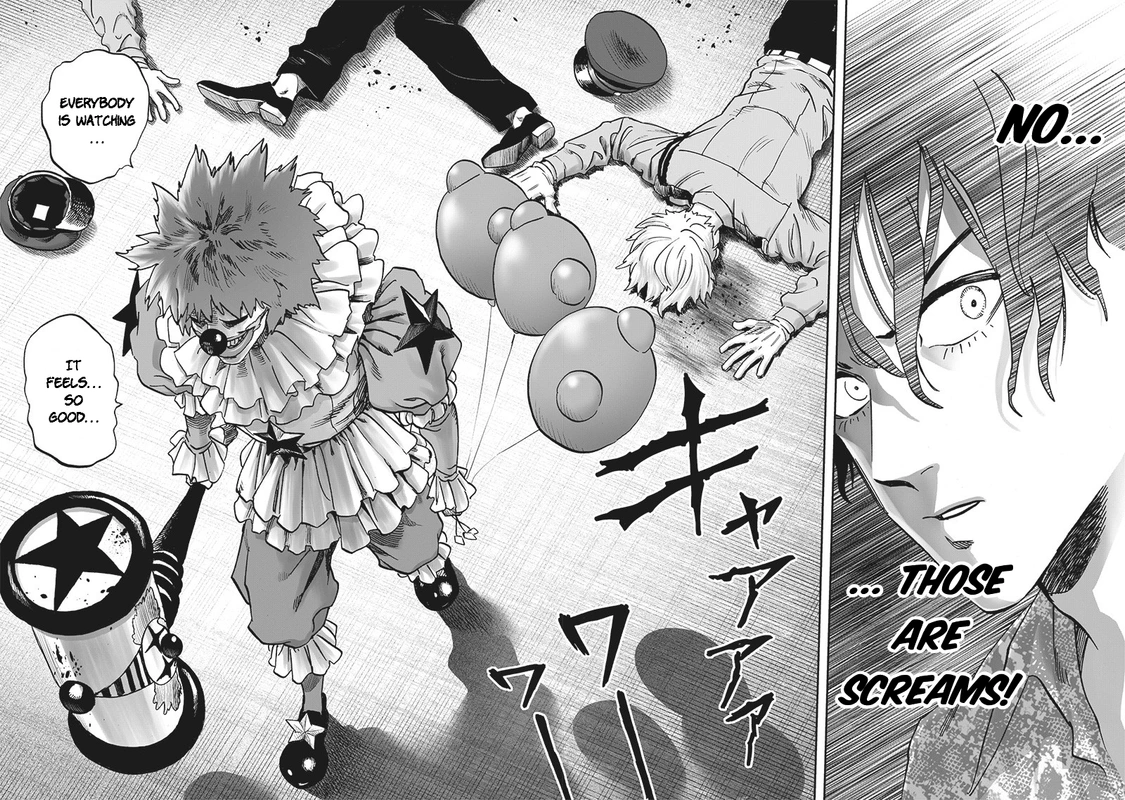 One Punch Man Manga Chapter 212 page 13 - We're All Human After All scene