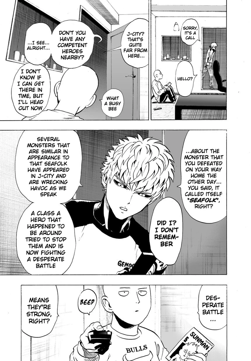 One Punch Man Manga Chapter 23 page 15 - Threat from the Sea scene
