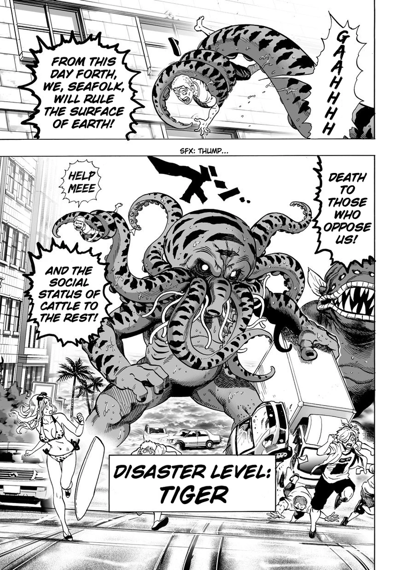 One Punch Man Manga Chapter 23 page 9 - Threat from the Sea scene