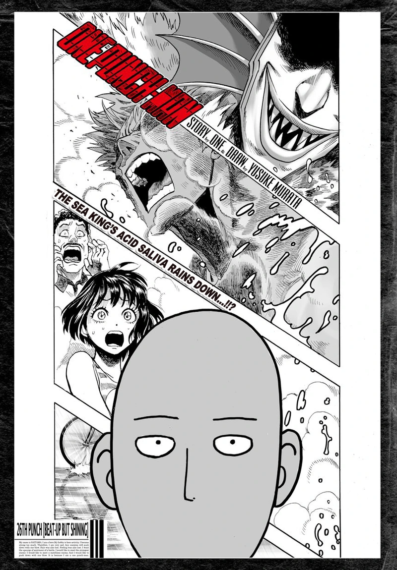 One Punch Man Manga Chapter 27 page 1 - Beat-Up But Shining scene