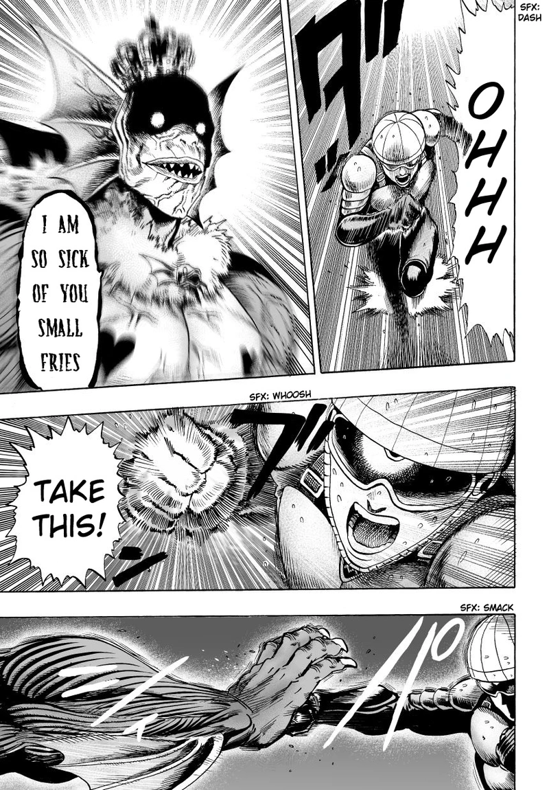 One Punch Man Manga Chapter 27 page 12 - Beat-Up But Shining scene