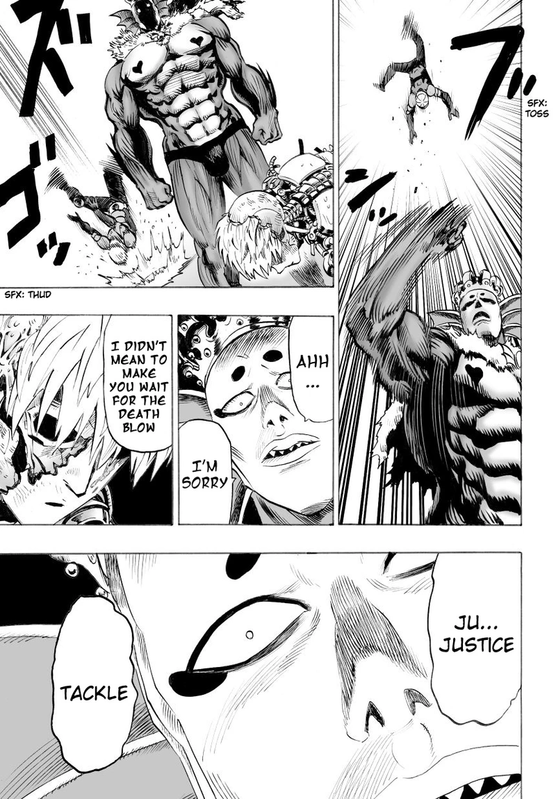 One Punch Man Manga Chapter 27 page 14 - Beat-Up But Shining scene