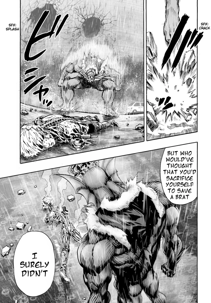 One Punch Man Manga Chapter 27 page 7 - Beat-Up But Shining scene
