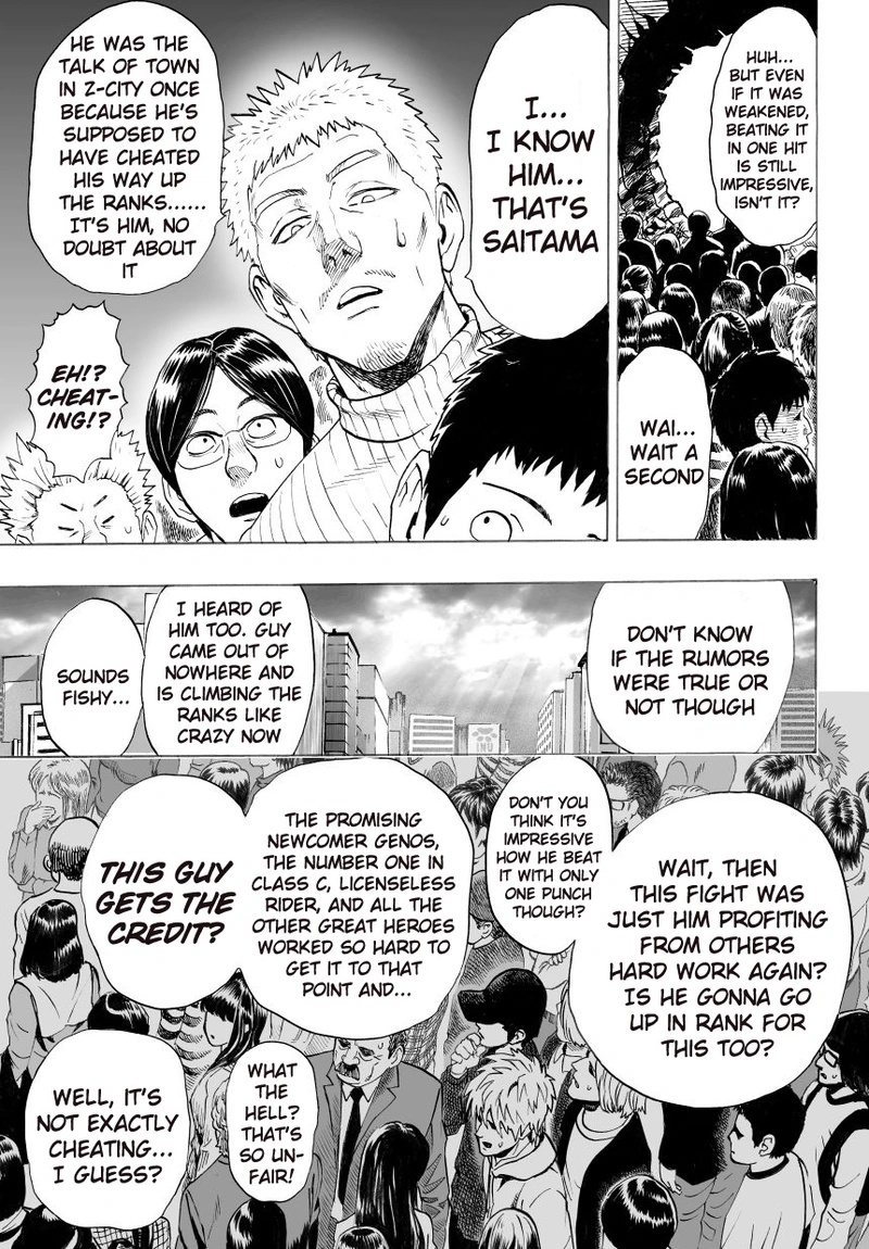 One Punch Man Manga Chapter 28 page 14 - Since It's Raining scene