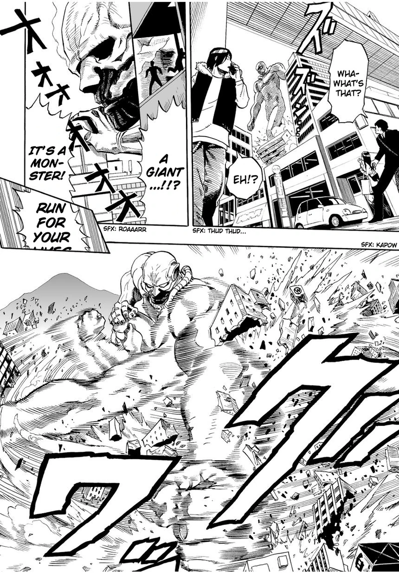 One Punch Man Manga Chapter 3 page 8 - A Dangerous Being scene