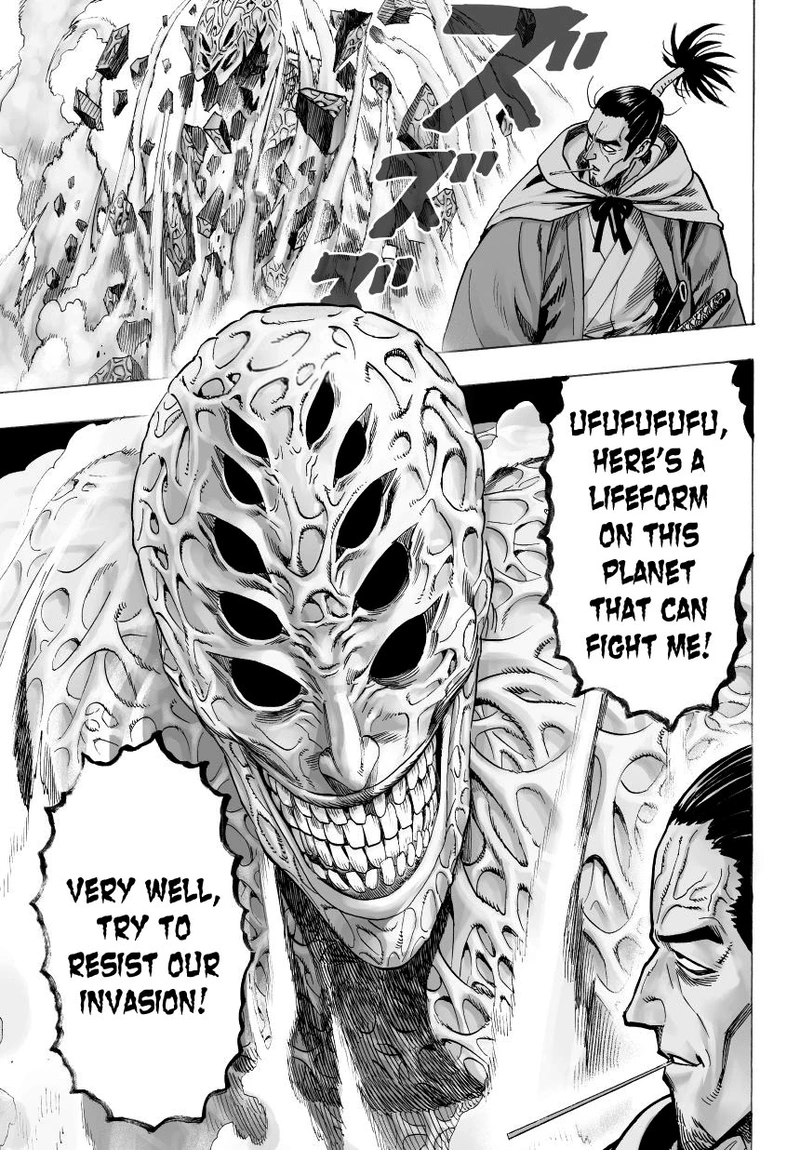 One Punch Man Manga Chapter 32 page 34 - From Space... scene