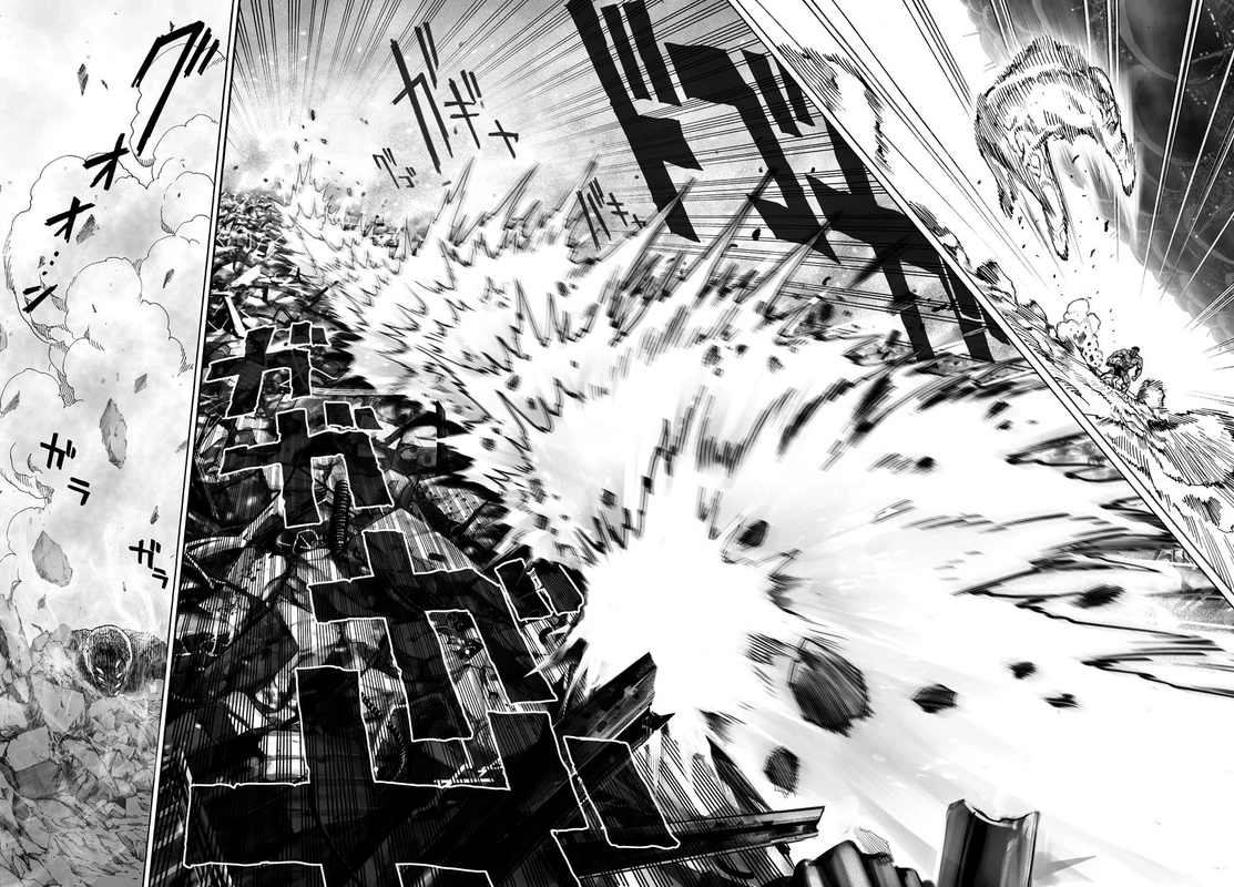 One Punch Man Manga Chapter 32 page 55 - From Space... scene