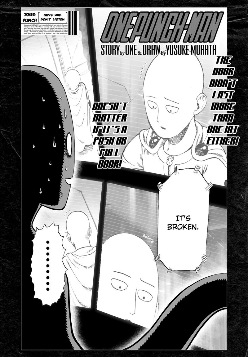 One Punch Man Manga Chapter 33 page 2 - Guys Who Don't Listen scene